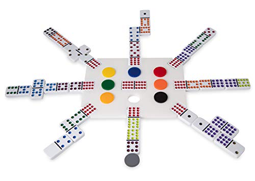 LuxeDominoes Mexican Train Dominoes Set for Adults – Modern Deluxe White Acrylic Double 12 Dominoes Game, 2-8 Players, Adult Game Night Gift (White) - color: White