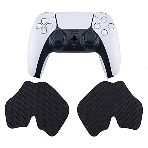 eXtremeRate PlayVital Anti-Skid Sweat-Absorbent Controller Grip for ps5, Professional Textured Soft Rubber Pads Handle Grips for ps5 Controller - color: Black