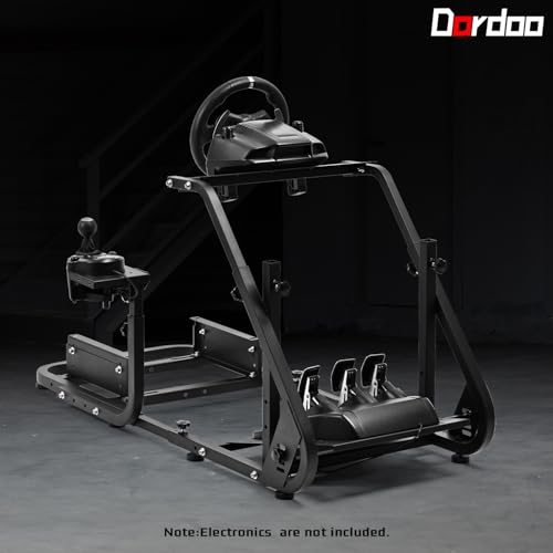 Dardoo Racing Simulator Cockpit Mountable Monitor Mount Fit for Logitech G923 G29 GPRO,for Thrustmaster T300RS GT T248,Adjustable Steering Wheel Stand,Not Included Wheel,Pedal, Handbrake and Seat