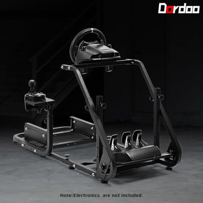 Dardoo Racing Simulator Cockpit Mountable Monitor Mount Fit for Logitech G923 G29 GPRO,for Thrustmaster T300RS GT T248,Adjustable Steering Wheel Stand,Not Included Wheel,Pedal, Handbrake and Seat