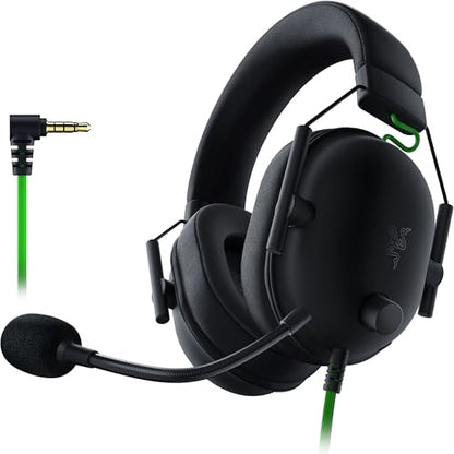 Razer BlackShark V2 X Gaming Headset: 7.1 Surround Sound - 50mm Drivers - Memory Foam Cushion - For PC, PS4, PS5, Switch - 3.5mm Audio Jack - Black | 7.1 Surround Sound, 50mm Drivers, Cardioid Mic, Lightweight, Memory Foam, Noise Isolating Earcups, for PC