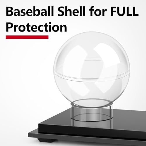 Acrylic Display Case Box for Baseball and Cards, Dual Baseball & Card Showcase with Ball Stand & PSA Slab Holders, Fit Top Loader, One Touch & PSA Sports Memorabilia Protector (Collector Edition)