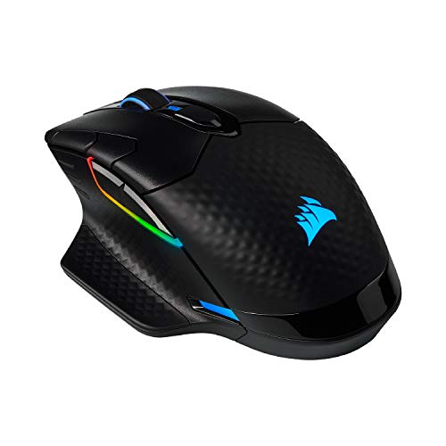 Corsair Dark CORE RGB PRO Wireless/Wired FPS MOBA Gaming Mouse – 18,000 DPI, Fast Response Time, 8 Programmable Side Buttons, Dynamic Multi-Color Backlighting – Black - style: DARK CORE RGB PRO