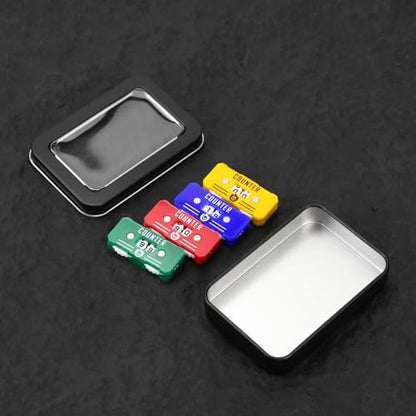 4Pcs MTG Life Counter with Metal Box, Health Tracker Life Counter for MTG Magic Card Games Accessories Tabletop RPG D&D CCG TCG Board Games - color: A Color-4pcs