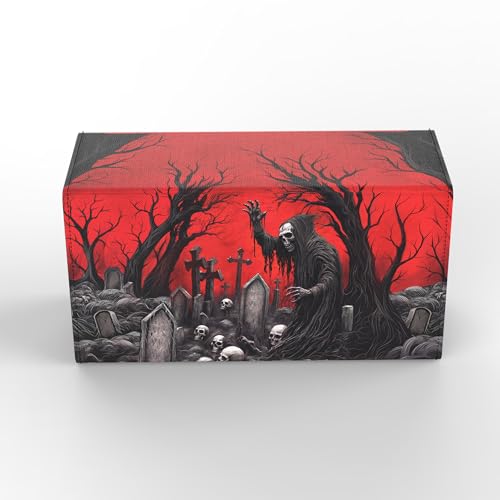 200+ Card Custom Art TCG/MTG Dual Commander Deck Box with Storage (Necromancer)