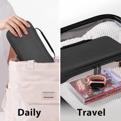 Travel Carrying Case for Nintendo Switch 2 2025, Large Volume Consoles Accessories Bundle Holder Shockproof Hard Shell Protective Cover Pouch Waterproof Portable with Game Cartridge Slots Black - color: Black, style: Net