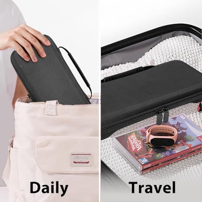 Travel Carrying Case for Nintendo Switch 2 2025, Large Volume Consoles Accessories Bundle Holder Shockproof Hard Shell Protective Cover Pouch Waterproof Portable with Game Cartridge Slots Black - color: Black, style: Net