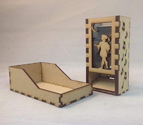 Bard Mini Dice Tower v1 Neon Blue Acrylic Window Laser Cut MDF Unique Gift
