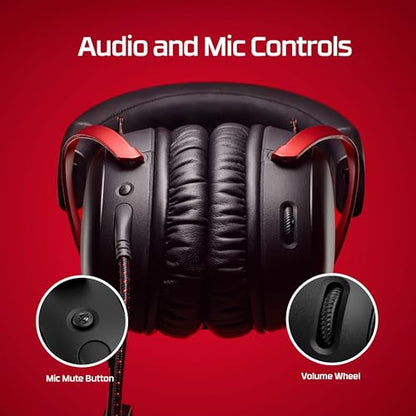 HyperX Cloud III 3.5mm Wired Gaming Headsets with Mic Noise Cancelling DTS Headphone:X Memory Foam 53mm Drivers Aluminum Frame for PC PS4 PS5 Xbox Nintendo Mac Mobile Gaming Headphones (Renewed)