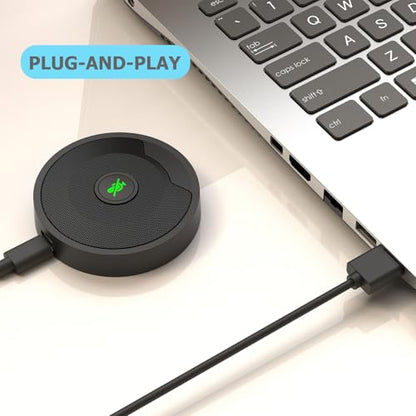 USB Microphone for PC, Computer Mic with Mute Button, Plug & Play | Noise Cancelling, 360° Omnidirectional Pickup, Conference Calls, Video Conference, Laptop, USB Connector,Table Mic