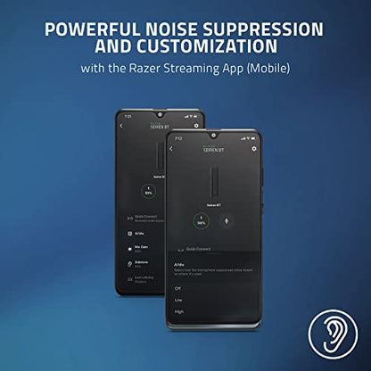 Razer Seiren BT: Bluetooth Microphone for Mobile Streaming (Android, iPhone/iOS) - Clip-On Design - Wireless Lavalier Lapel Omnidirectional Mic - 2 Wind Socks - 3.5MM Port - Great for Vlogging, Black