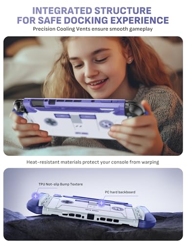 Mumba Blade Series Case for Nintendo Switch 2 [Dock Friendly] [Military-Grade Protection] Switch 2 Grip Protective Cover Shell, Quick-Release Joy-Con, Accessories for Switch 2 Controllers (Retro) - color: Retro