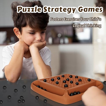 Magnet Game, Magnetic Game Chess 40 Piceses, Family Games for Kids and Adults, Board Game for Kids 8-12 Family Games Night 2-4 Players, Gifts for Teens Kid (Brown) - color: Brown