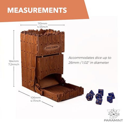 Steampunk Dice Tower DND Dice Roller - Premium Tower Roller - Portable Dice Tower for Tabletop Games - Durable Dice Roll Accessory - Ideal for DND and Board Games