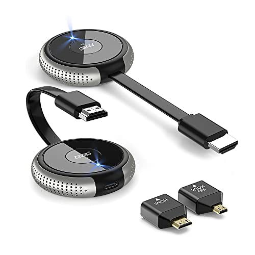 TIMBOOTECH Wireless HDMI Transmitter and Receiver 4K, Streaming Smooth Media Video/Audio 5G HDMI Wireless Extender for Laptop, Camera, Cable Box, DVD, Phone to Monitor, Projector, HDTV 165FT - color: Silver