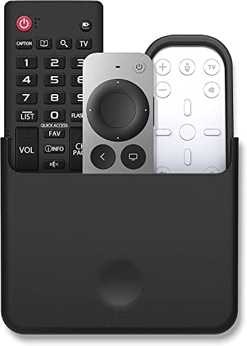 elago Universal Remote Holder Mount Compatible with Apple TV Remote and All Other Remote Controls - Adhesive Tape or Screw Mounting Options, Available Wired Charging [Large] [Black] - color: Black, size: Large