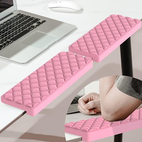 MEKASS L-Shaped Desk Elbow Pad for Desk, Memory Foam Elbow Support Padding with Non-Slip, Ergonomic Desk Edge Cushion, Wrist Comfort Support for Office Home 2 Pcs (Diamond Pink) - color: Diamond Pink, size: 11.8in × 4in