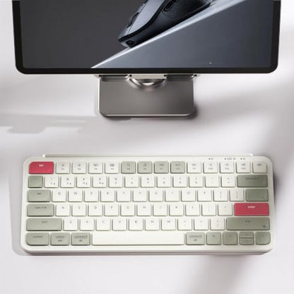 Keychron B1 Pro Ultra-Slim ZMK/Launcher Wireless Bluetooth 2.4 GHz/Wired Connection Keyboard for Mac Windows Linux - Retro Red - color: Retro Red