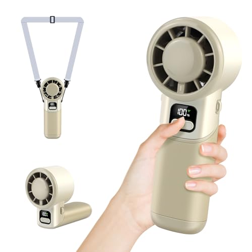Portable Handheld Fan, 3 in 1 High-Speed Turbo Mini Fans, 3600mAh Rechargeable Personal Fan with LED Display,90°Foldable Small Pocket Fans for Travel/Commute/Outdoor, Gifts for Women Man - style: BG-01