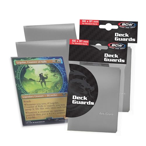 BCW Deck Guard - Double Matte Grey Card Sleeves | Acid-Free, Archival-Safe, No PVC | Anti-Glare Matte Finish | Fits Standard 2½" x 3½" Game Cards | Durable Deck Protector Sleeves | 100 Ct - color: Green