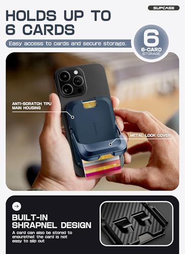 SUPCASE for MagSafe Wallet with Stand, Magnetic Wallet for Men Women, [Hold 6 Cards] [RFID Blocking] [Strong Magnetic Lock] Phone Stand Card Holder for iPhone 17/16/15/14/13/12 Series, Midnight Blue - color: Midnight Blue
