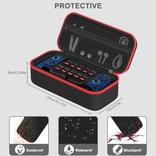 Customized Switch Travel Case for JC200 Switch Controller, Protective Hard Shell Case Large Capacity Holds Switch Controller, Switch Console, AC Adapter, Headset and 10 Game Cards for Cases & Storage