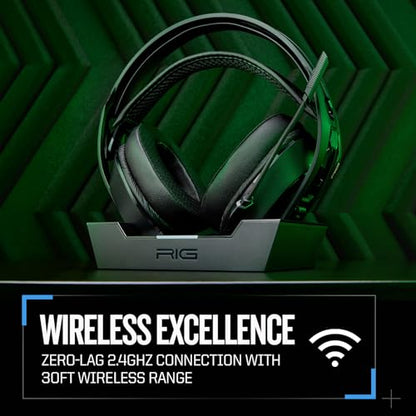 RIG 800 PRO HX Wireless Gaming Headset & Multi-Function Base Station Xbox | Officially Licensed for Xbox Series X|S, Xbox One, PC - Dolby Atmos 3D Audio - Up to 60 Hour Battery - Flip-to-Mute Mic