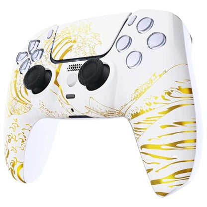 ProControllers LLC Custom Wireless Controller for PS5 - Hand Airbrushed & Multiple Designs Available (Gold Wave) - color: Gold Wave