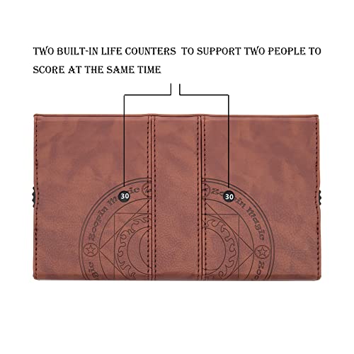 Zoopin 200 Card Deck Box for MTG ,CCG,TCG,Yugioh...With Two Built-in Life Counters and Two Card-trays plus one Dice/Token Tray (Brown ) … - color: Brown