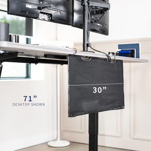 VIVO Black 30 inch Under Desk Privacy and Cable Management Organizer Sleeve, Wire Hider Kit Panel System, DESK-SKIRT-30 - size: 30" Panel