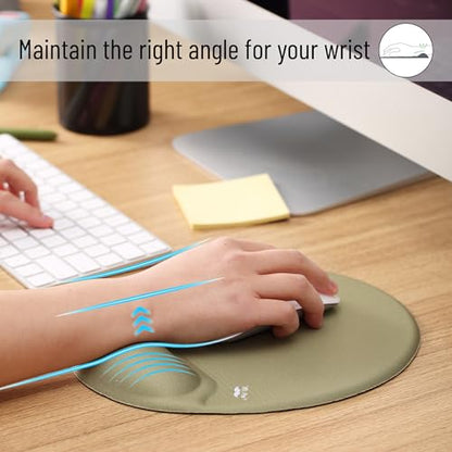 Mr. Pen- Ergonomic Mouse Pad with Wrist Rest | Breathable Fabric with Memory Foam Cushion, Non-Slip Rubber Base, Gel Mouse Pad with Wrist Support - color: Green