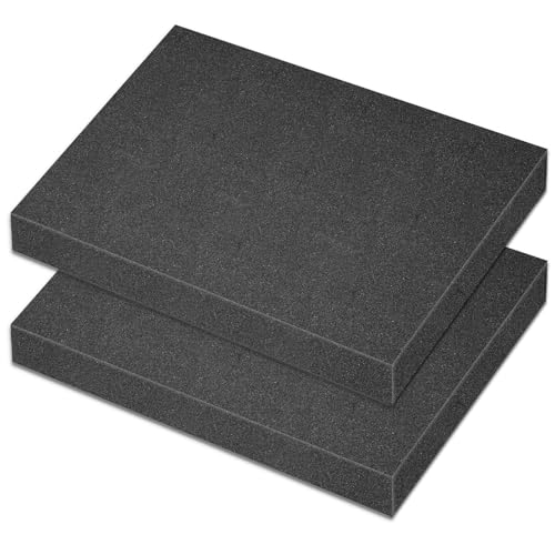Polyurethane Foam Padding, 2 PCS 16 x 12 x 1.5 Inch Black Soft Cuttable Packing Foam Inserts for Cases, Furniture, Automotive and Packaging - color: Black, size: 16x12x1.5 2P