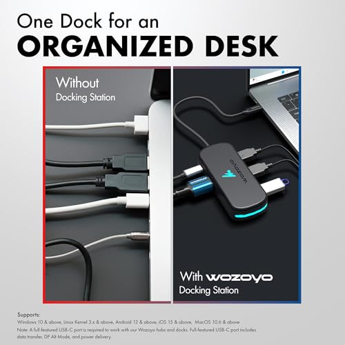 Type C 5 in 1 Wozoyo Docking Station with USB 5Gbps (3.2 Gen 1), 2XUSB 2.0, 4K@60Hz HDMI, and PD 100W – Compact USB-C Hub, Portable Design, Compatibility with macOS, Windows, Android, and iOS - style: 5-in-1