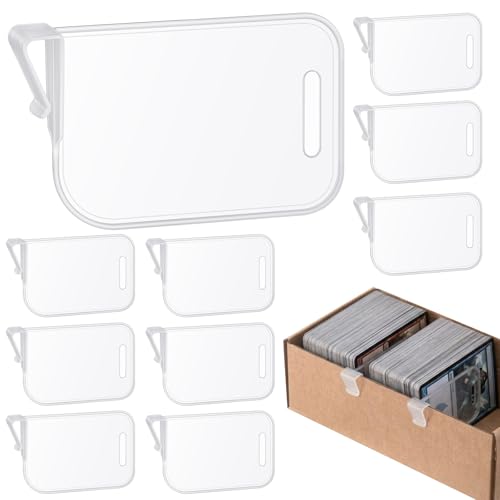Chunful 10 Pcs Card Box Dividers, PP Trading Card Dividers Clip Storage Separator Clips the Cardboard Side Wall for Sports Baseball Cards Organizer for Collector - color: Clear