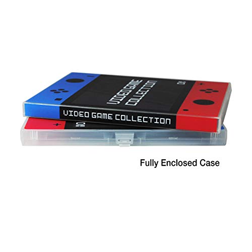 Game Case for Nintendo Switch Cartridges - Holds 60 Video Games Securely in Foam | Heavy Duty Compact Travel Storage Binder & Protective Holder Organizer with Snap-Lock Closure - color: red / blue