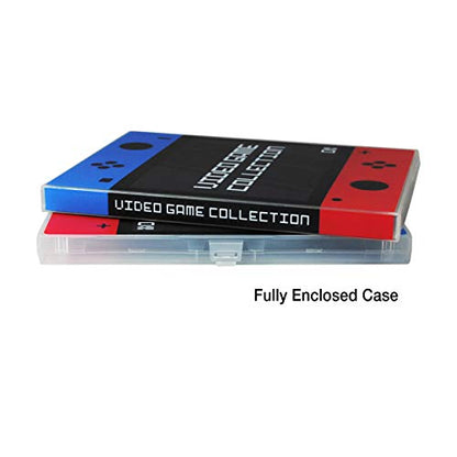 Game Case for Nintendo Switch Cartridges - Holds 60 Video Games Securely in Foam | Heavy Duty Compact Travel Storage Binder & Protective Holder Organizer with Snap-Lock Closure - color: red / blue