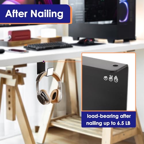 HC128 Headphone Holder Hanger for Desk, Include Adhesive Strips, Universal Headset Stand for PS4/PS5/Xbox/PC/Mac/Headphones Game Controller Hanger (Square) - style: Square