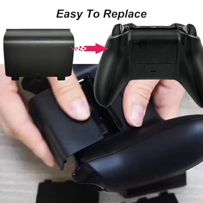 4 Pcs Battery Cover Replacement for Xbox One/One S/One X Controller[NOT for Xbox Series X/S],Battery Back Shell Covers Repair Part Compatible with Xbox One Controller(Black) - color: 4 Black