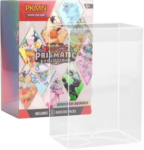 Booster Bundle Case for Prismatic Evolutions/Journey Together/Destined Rivals Booster Bundle - 20 Pack 0.5mm Rigid PET Protector, Dust-Proof & Crush-Resistant Clear Display(Box Not Included)