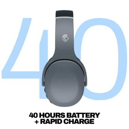 Skullcandy Crusher Evo Wireless Bluetooth Headphones with Multi-Sensory Bass, Noise Isolating Over-Ear Fit, Up to 40 Hours Battery, Microphone for iPhone Android - Chill Grey - color: Chill Grey