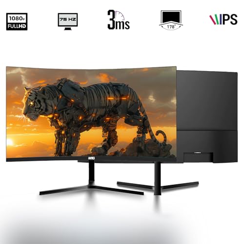 TechMagnet Zeus Pro 9 Gaming Desktop PC, Intel i7, GT 1030, 8GB ARGB RAM, 1TB SSD, 24 Inch Curved Monitor, RGB Keyboard Mouse, Soundbar, Headphone, USB WiFi BT, Webcam, Win 11 (Renewed) - color: 24 Inch, size: 1TB SSD