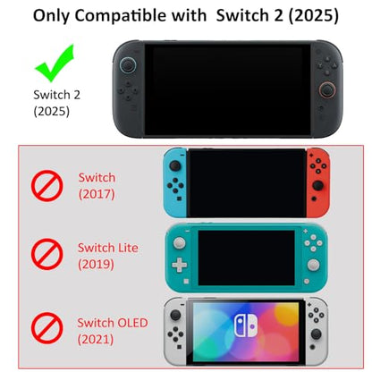 Protective Case for Nintendo Switch 2, Hard Back Shell + 2 Silicone Anti-Slip Controller Covers + 2 Joystick Caps, Rabbit and Flower Cover, Green - color: Green