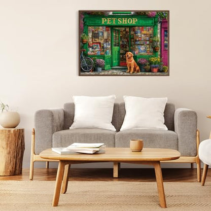 500 Piece Dog Puzzle for Adults – Pet Shop Jigsaw Puzzle 500 Pieces for Adults Seniors – Eco-Friendly Recycled Paper – Fun & Challenging Family Game Gift for Friends and Family (20.5 x 15 in) - style: Pet Shop
