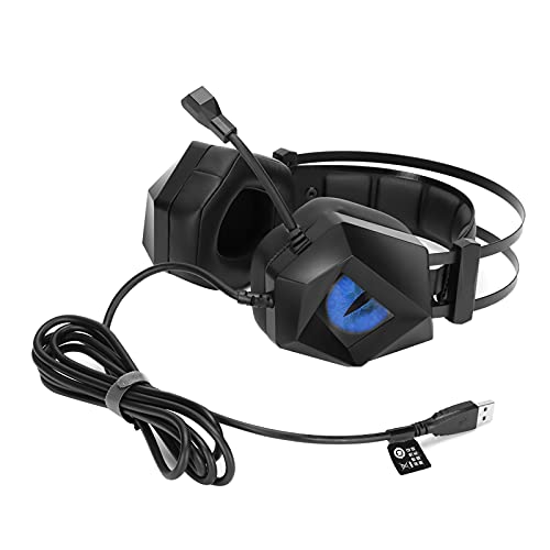 Wired Competitive Gaming Headset Noise Cancelling Over Ear Stereo Headphones for PC with LED Light