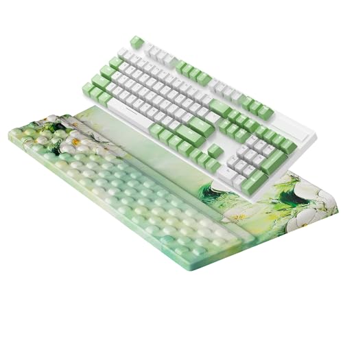 Ospelelf Keyboard Wrist Rest Pad, Comfy Ergonomic Keyboard Stand Holder, Office Desk Accessories, Work from Home Essentials, Anemone Pattern - color: Anemone