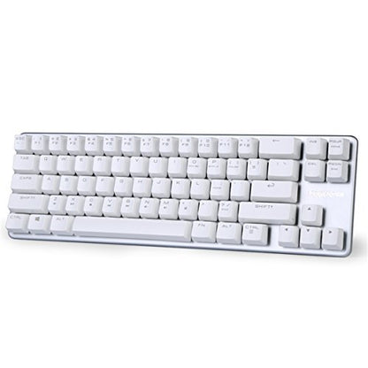 Qisan Happy Deals 10% Discount Off Mechanical Keyboard Gaming Keyboard Blue Switch 68-Keys Mini Design (60%) Gaming Wired Keyboard White Silver Magicforce - color: Blue Switch White Silver Color