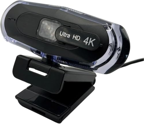 4K Ultra HD Remote Control with Stand Webcam, LED RGB Lighting, 95-Degree Wide Angle, Auto Focus, 1080P@60FPS, Black, USB 2.0, for Video Conferencing, Desktop/Laptop