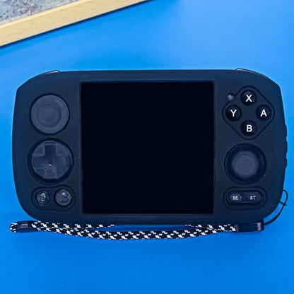 Protective Case for RG Cube Silicone Soft Skin Cover Sleeve with Lanyard for RG Cube Retro Handheld Game Console Anti-Drop Shockproof Shell Case Accessories (Black) - color: Black