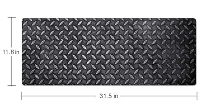 Black Grey Iron Texture XL Mouse Pad,Large Mouse Pad Gaming 31.5 x 11.8 in Mouse Mat Desk Pad,Extended Keyboard Mousepad Large Desk Mat with Non-Slip Rubber Base and Stitched Edge for Home Office - color: Black Grey Iron Texture