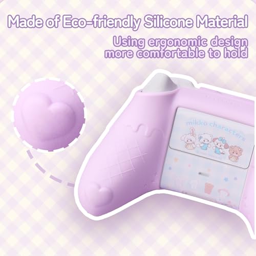 GeekShare Protective Skin Grips Set Compatible with Xbox Series X/S Controller, Sweet Purple Silicone Cover Case for Xbox Controller with 2 Thumb Grip Caps and 2 Stickers - Mikko